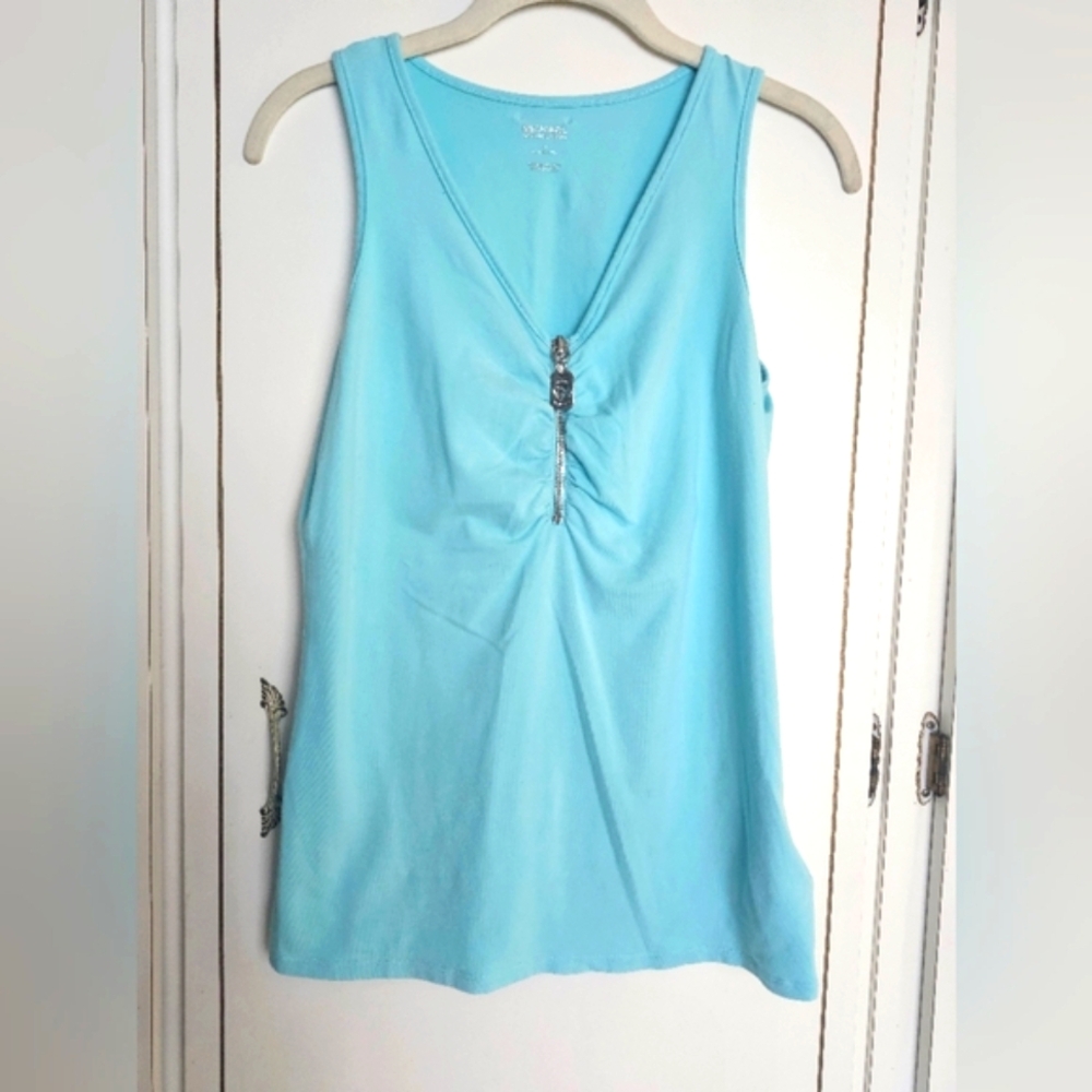 Michael Kors Shirt Blue Sleeveless Top